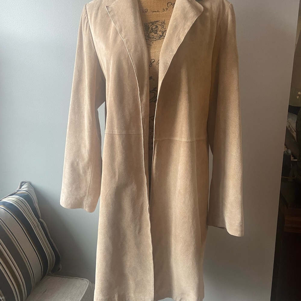 Siena Studio Classic Beige 100% Leather/ Suede Women’s Sz L Coat